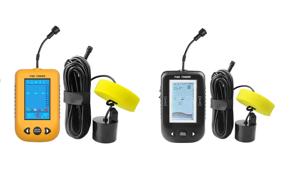 XF03 Wire Fish Finder Bite Alarm Echo Sounder 100m Water Depth Ultrasonic Detector Sonar Portable Fishing Finder for Fishing