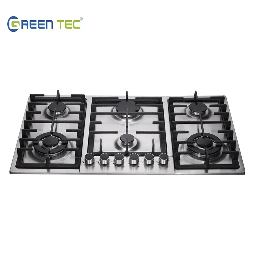Hot selling Silver Gas cook tops 34 inch Stainless Steel  5 burner gas cooker stove