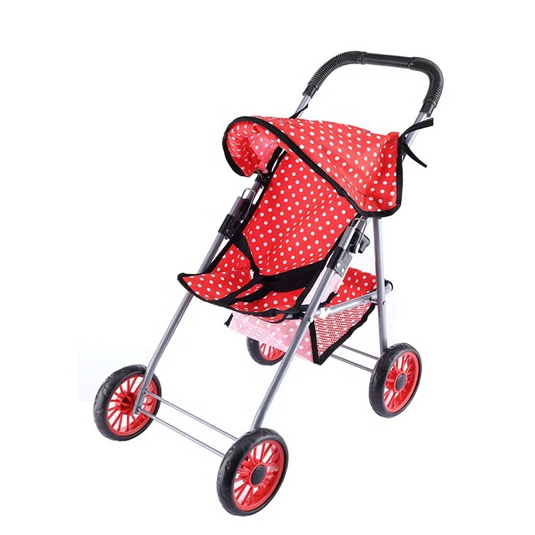 Baby Doll Car Seat Dolls Accessories Iron Trolley Foldable Baby Doll Stroller Set for Kids Cochecito De Muneca