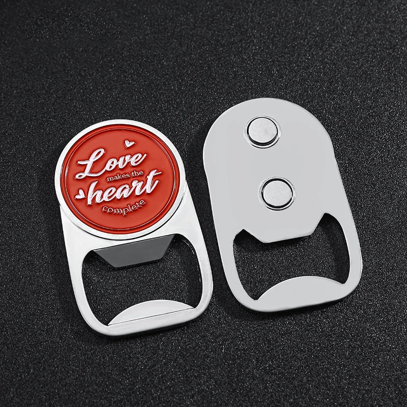 Wholesale personalized creative hard enamel bulk metal magnetic bottle opener Gift beer key chain customization