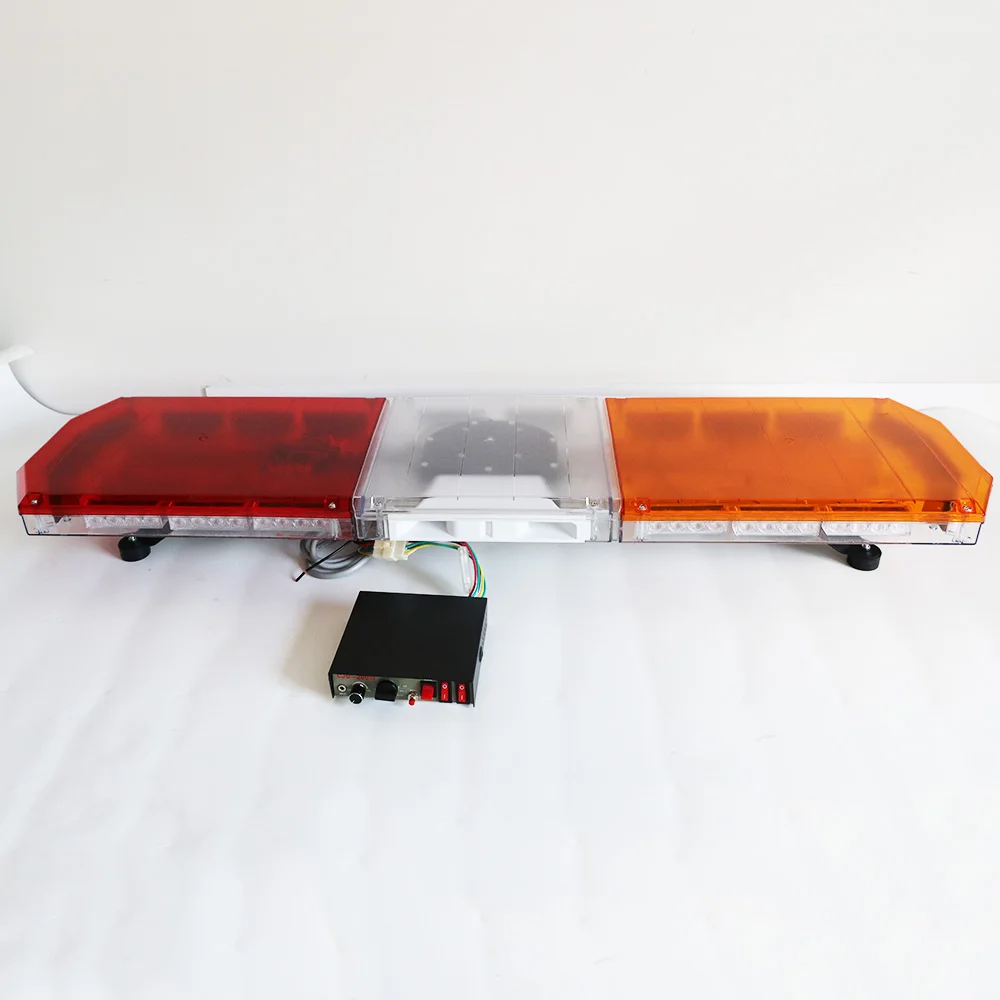 12 volt or 24V 47 inch Red Amber LED Strobe light bar Emergency Warning Flashing Lightbar Lamp with Siren Speaker for vehicles