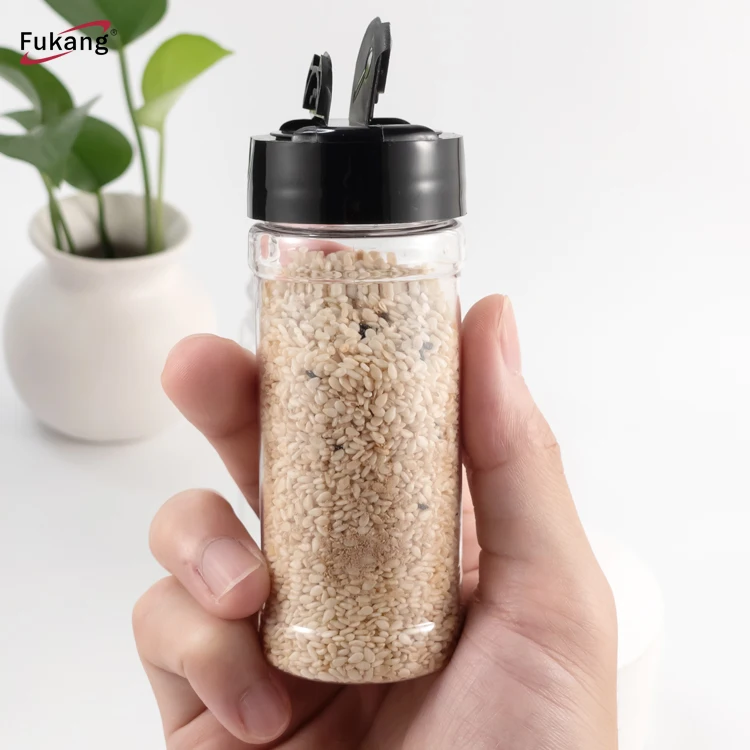 Wholesale 100Ml Plastic Spice Powder Container For Pet Plastic Seasoning Shaker Bottle With Dual/Single Open