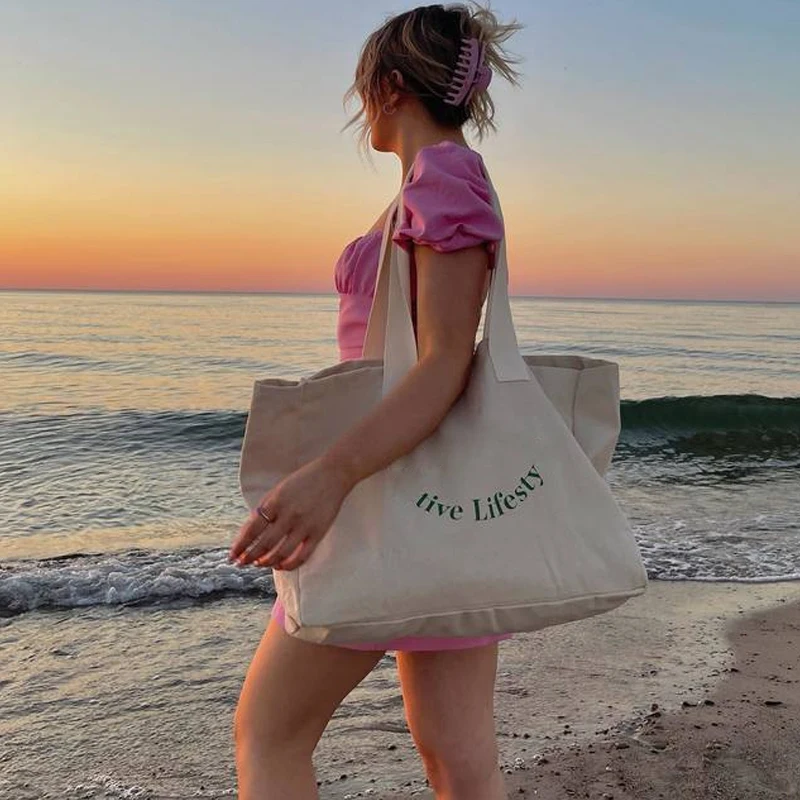 Eco Friendly Reusable Sublimation Printing Cotton Canvas Bag Wholesale Gift Packaging Shopping Bag with your design