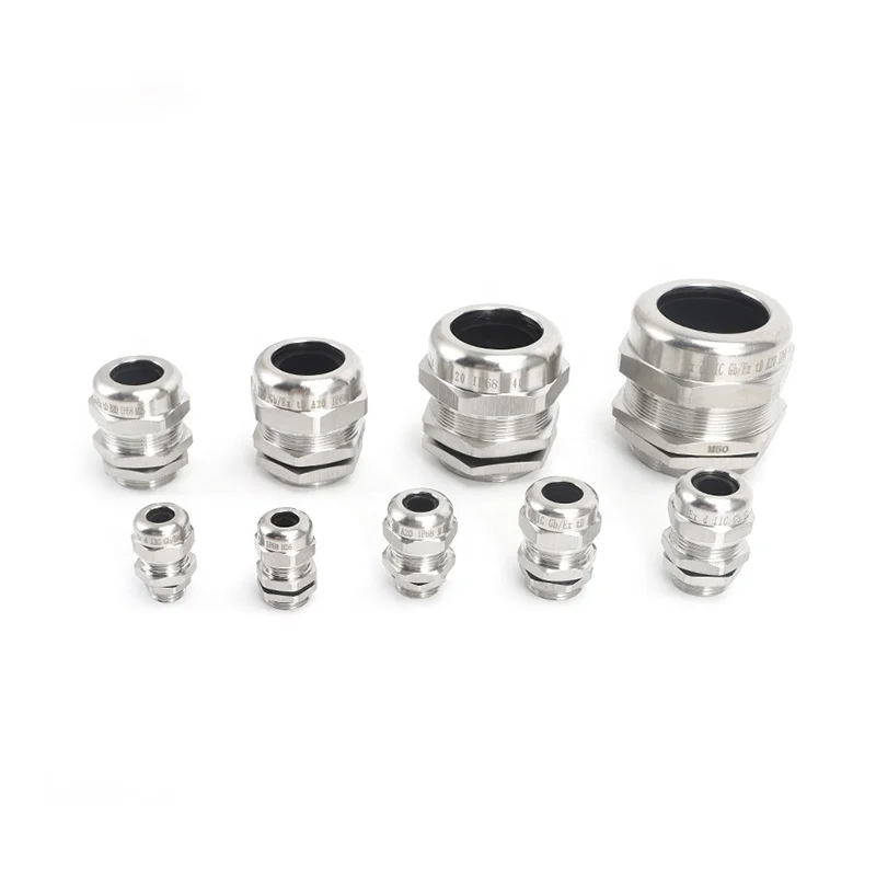 PG13.5 SS304 SS316 waterproof IP68 connector hot sale Spiral Metal Stainless Steel Cable Glands