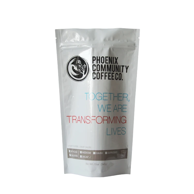 Custom Printed Zip Lock Flat Bottom Compostable Clear Stand Up Pouch Premium Kraft Paper Candy Drip Coffee Bags 250G