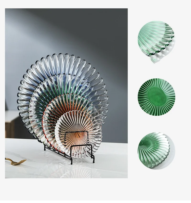 Wedding Events Dinner Party Tabletop Western 13 Inch Glass Round Clear Petal Shaped Glass Charger Plates Bulk