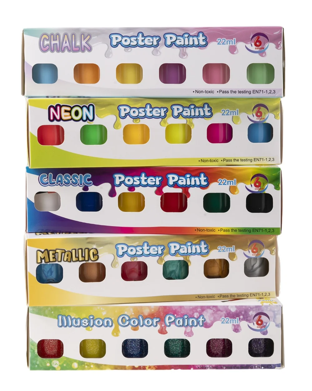 Boyi Xuan Hot Selling High Quality Acrylic Color Paint Art 22ml 6 Colors Acrylic Paint Set for Artists