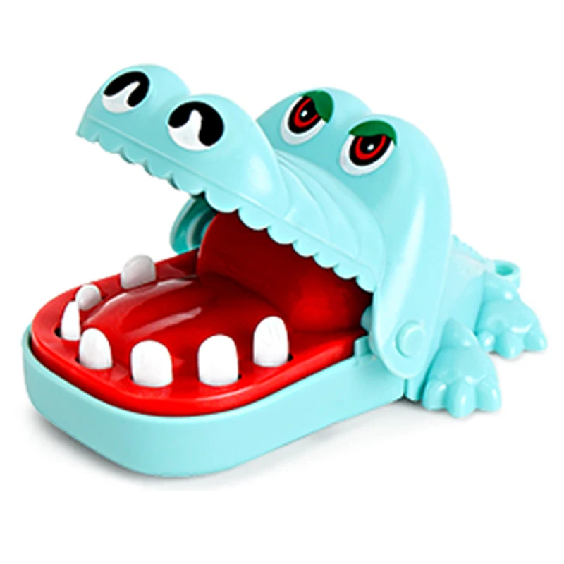 Hot sale kids small funny fidget decompression dentist tooth pulling desktop game crocodile dinosaur shark finger biting toys