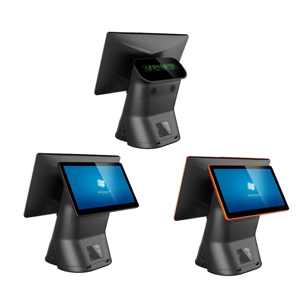 Dual Screen Display 15.6 Inch Capacitive Touch Screen Cash Register POS Windows Mahine All In One POS System