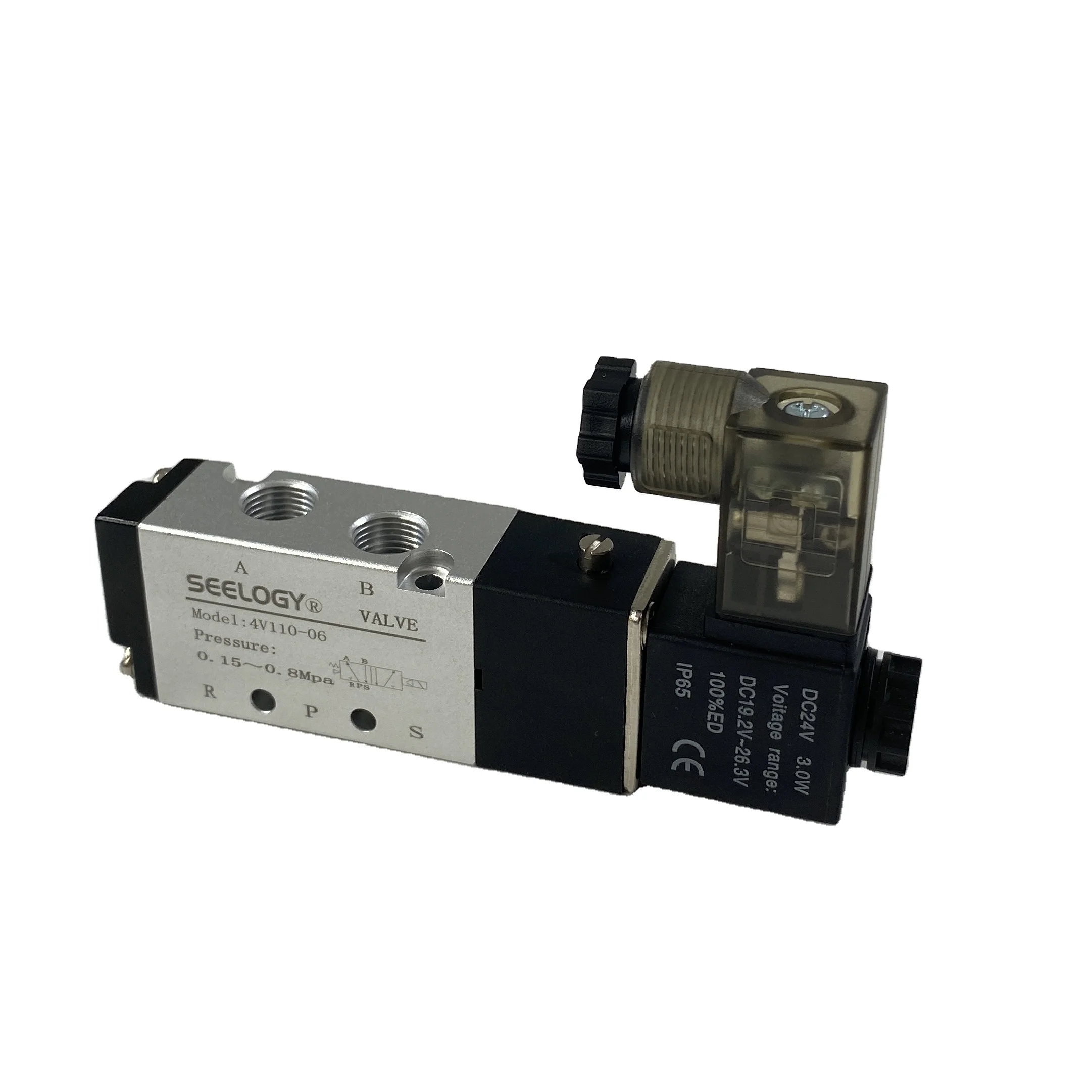 Пневматический электромагнитный клапан из сплава 24 В 4v110-06 для G1/8
