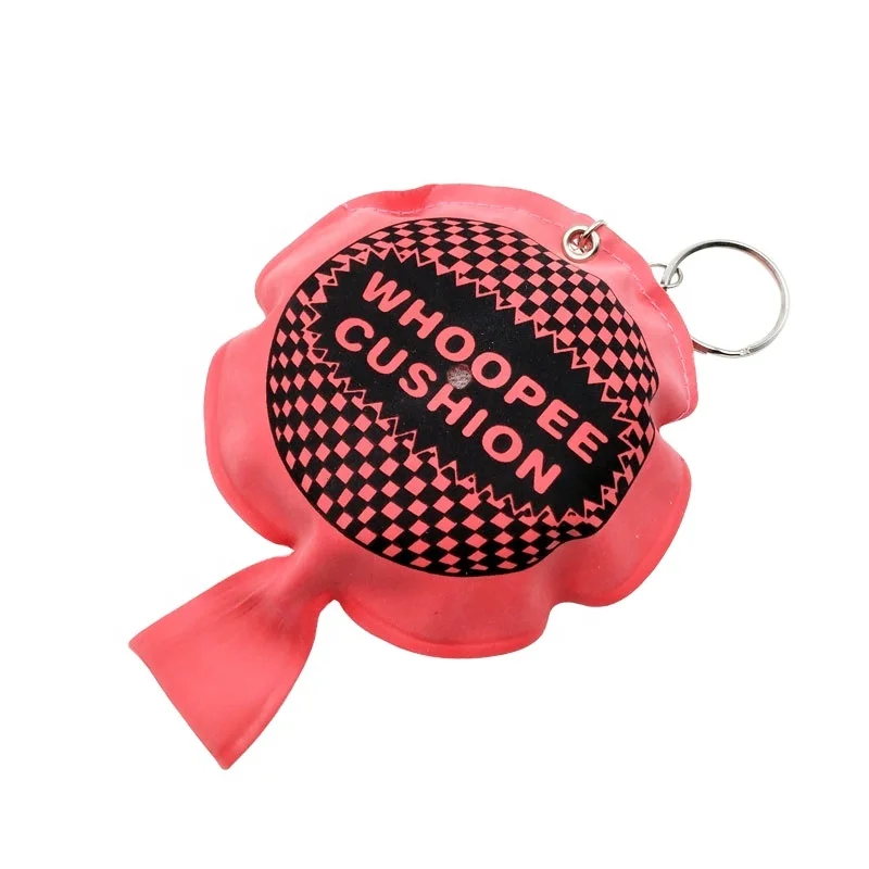 Wholesale prank toys jokes custom logo fart whoopee cushion fart bag with Key chain