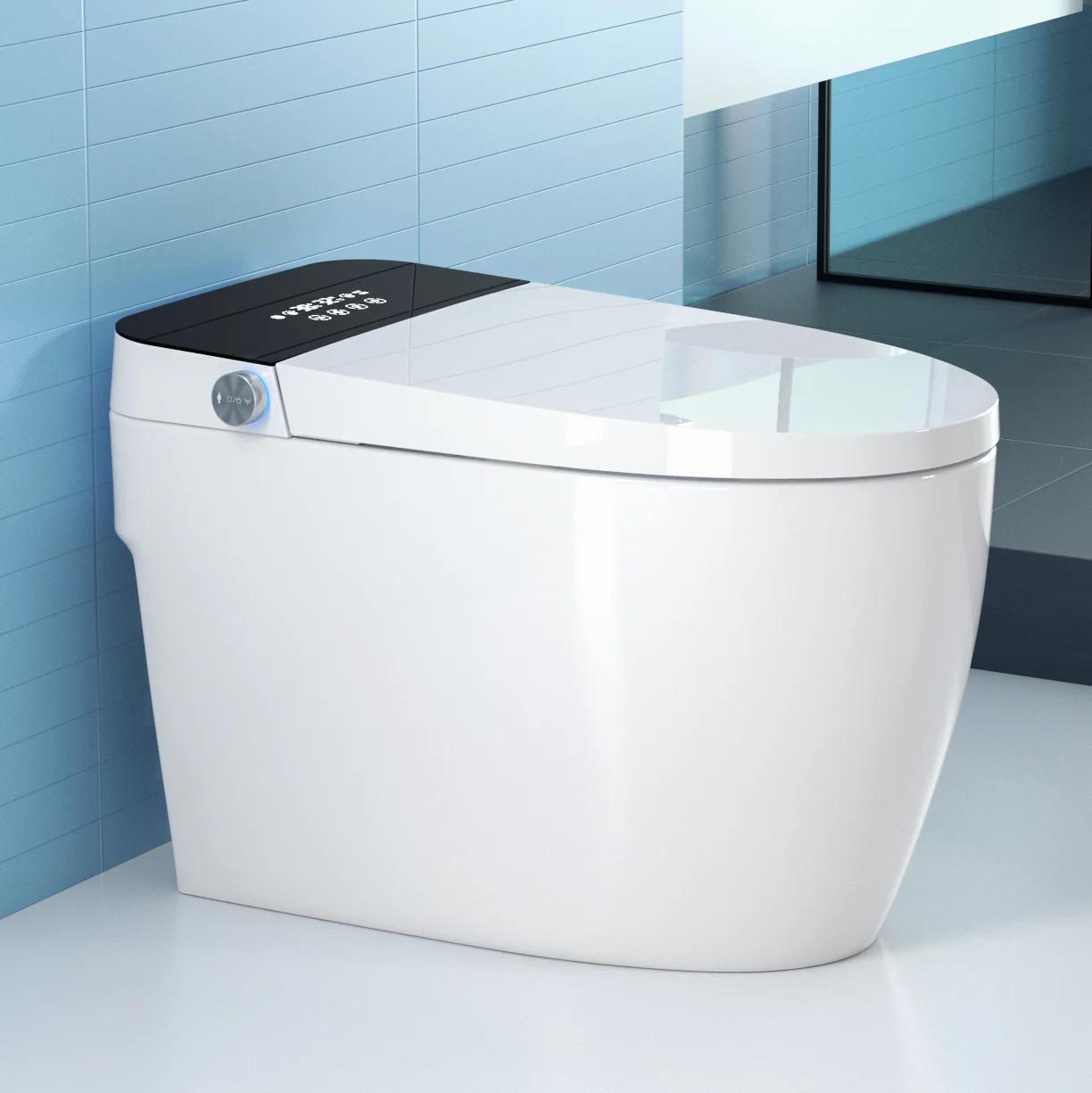 ZHONGYA Oem E001-S modern cheap automatic flushing commode intelligent wc toilet bowl floor mounted smart toilet
