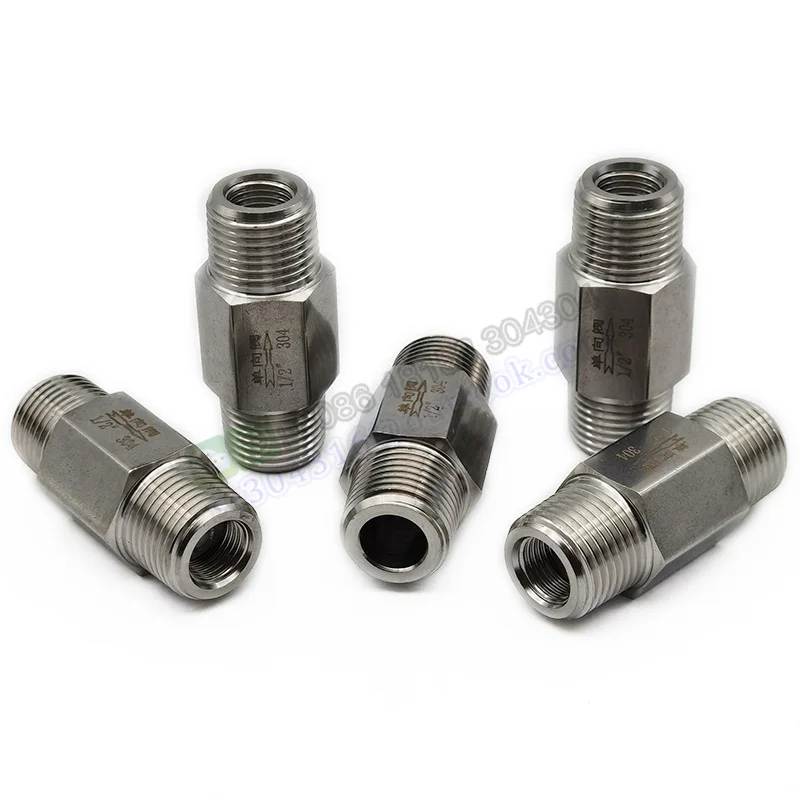 Manufacturer  Stainless Steel inline male check valve Straight Spring Loaded Male Threaded One Way Check Valve