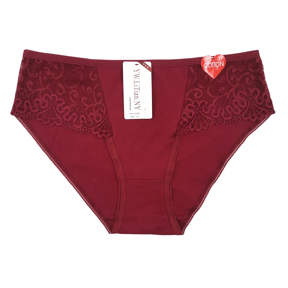 
Professional supplier underwear mix color stock women briefs cotton crotch soft panties 