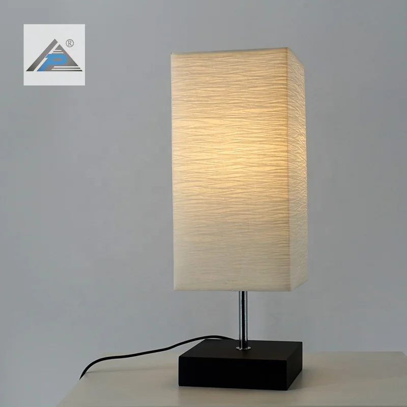 Vintage White Lampshade Base Table Lamp LED E27 Bulbs with Wrinkled Paper Electric Wooden Modern Nordic Lamp Novel Products 2024