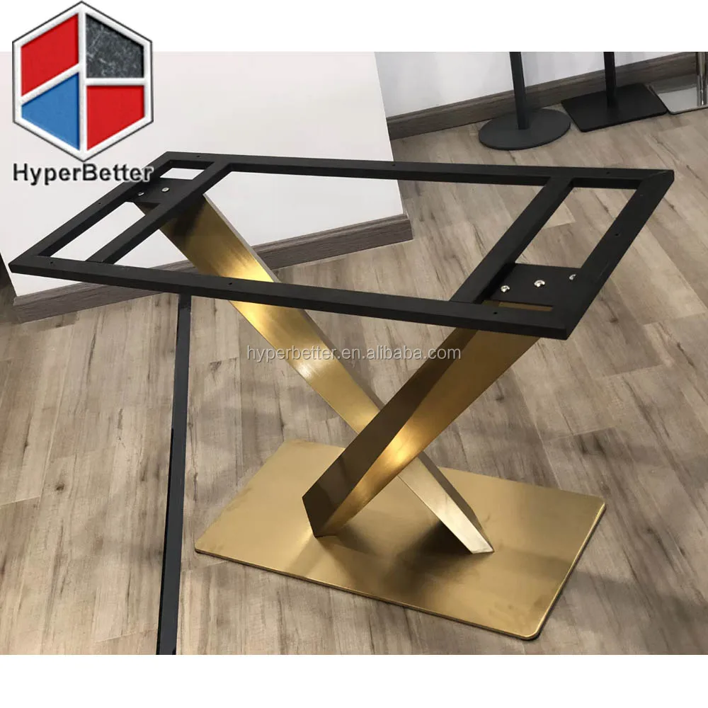 Metal X design table leg for rectangle dining table