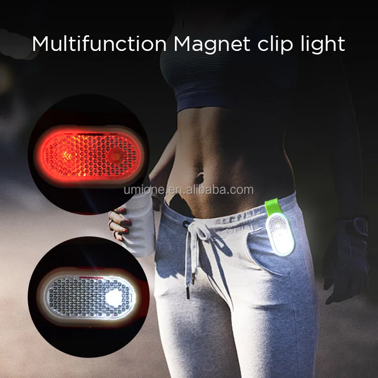 UMIONE LED Flashlights with Magnet Multifunctional Waterproof Silicone Led Clip Light For Cycling Jogging Running At Night