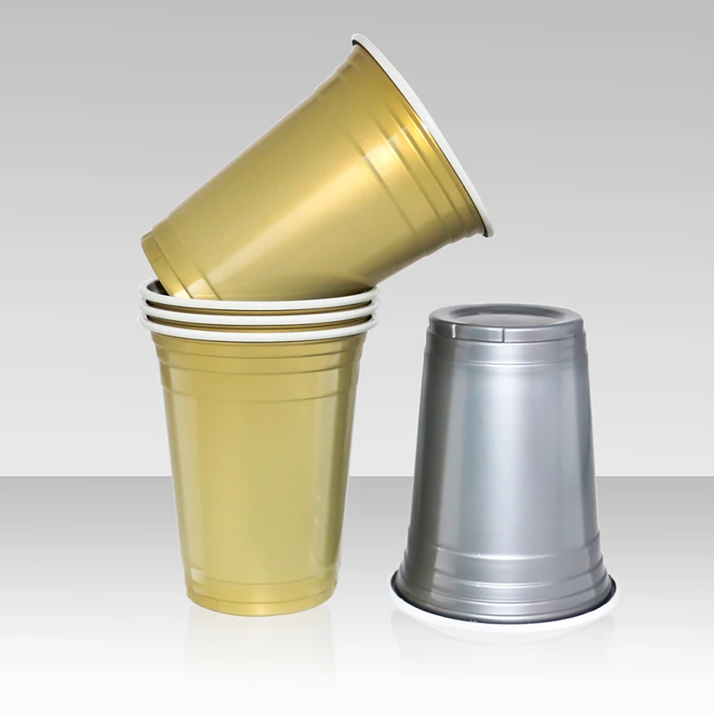 wholesale plastic cup 16OZ PP cups plastic party solo multi-color double-layer pp cup