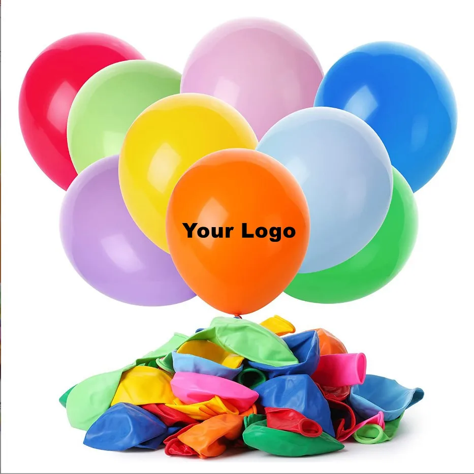 Party Decoration promotional Custom Hilum Balloons Logo 12 Inch 2.8g Custom Printing Latex Balloon
