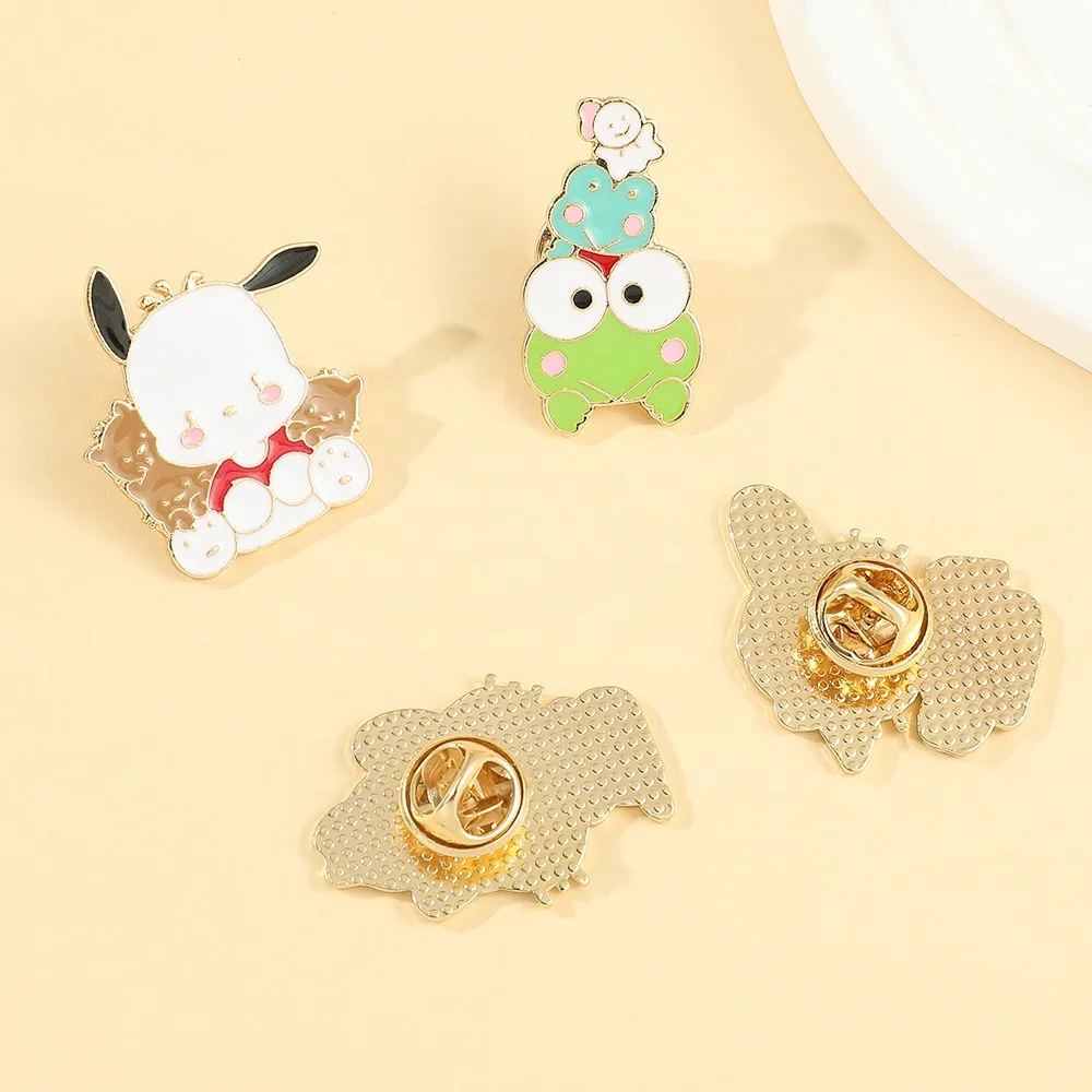 Cute Cartoon Sanrio Brooch Soft And Cute Kulomi KT Cat Melody Metal Badge Clothing Bag Accessories