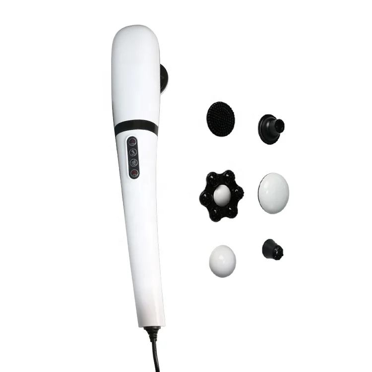 LUYAO massage product 7 interchangeable nodes electric cordless massagers handheld muscle deep tissue massager with heat therapy