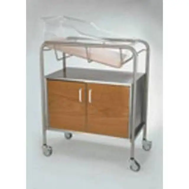 Hospital Medical Bassinet Stainless Steel Medical Trolley with Baby Bed Crib Bassinet Cart