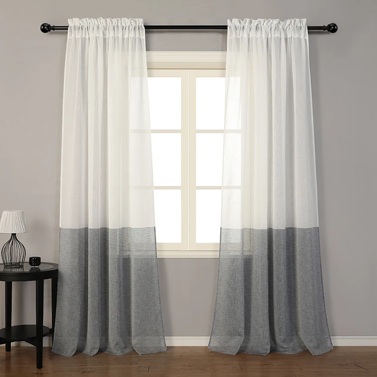 Wholesale Ready Made Curtain European Style Elegant 3 Color Polyester Blackout Curtain Tulle Sheer Curtain for home