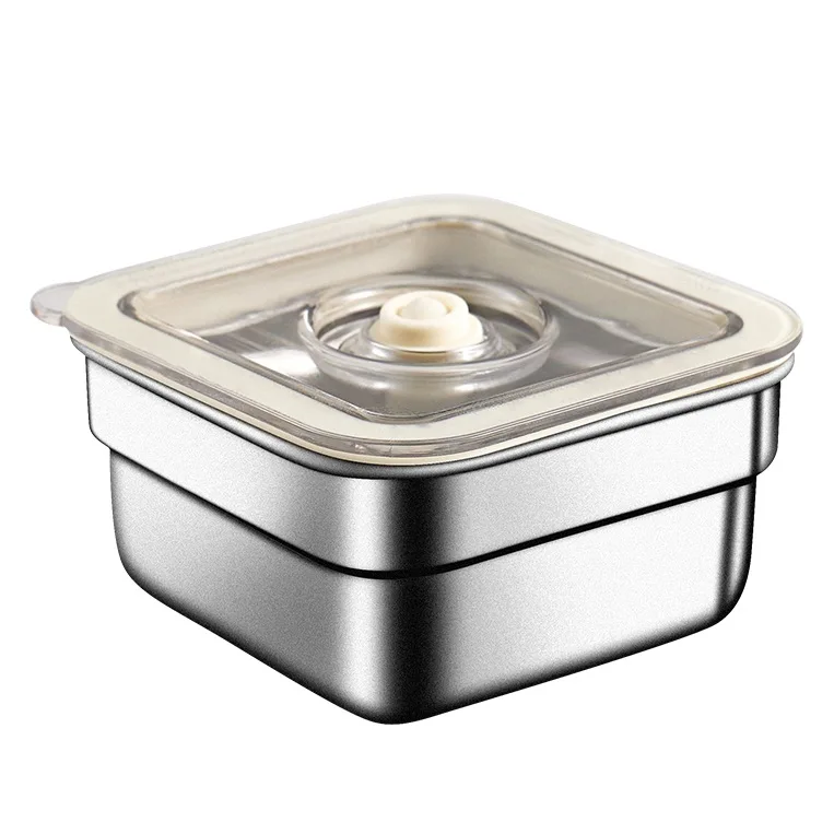 Factory Vacuum Machine Refrigerator Microwave Oven Stainless Steel 316 Food Fresh Keeping Storage and Container Crisper Box Set