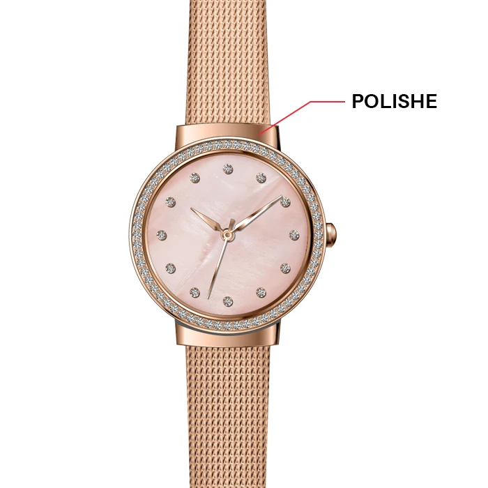 High Quality factory supply waterproof lady hand watch solid stainless steel band lady luxury diamond quartz watch