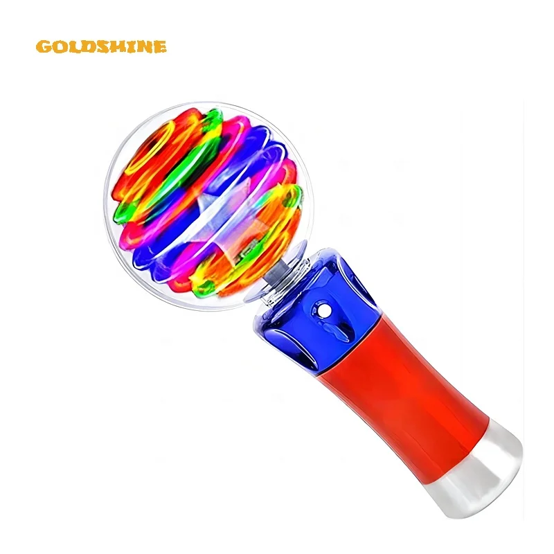 Kids LED Magic Spinning Ball Wand Stick New Design Glowing Mini LED Spinner Light up Toy PVC Material Flash Function