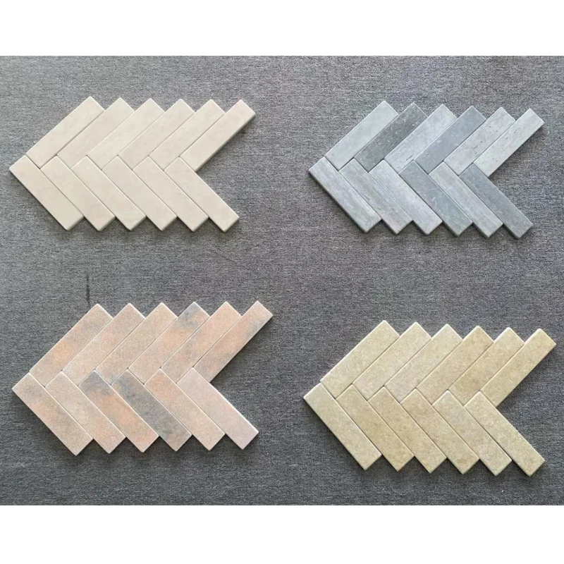 China natural tumbled and brushed Golds/ Yellow marble stone wall and floor tile 20X5X1 CM