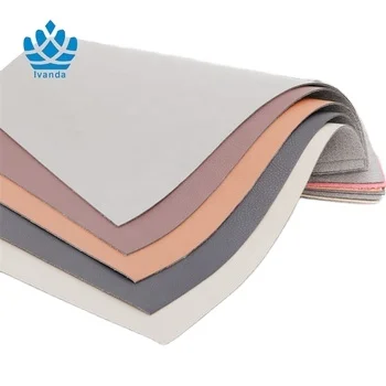 Faux Leather Fabric Litchi Texture Microfiber Thick Synthetic Embossed Leather For Car Seats