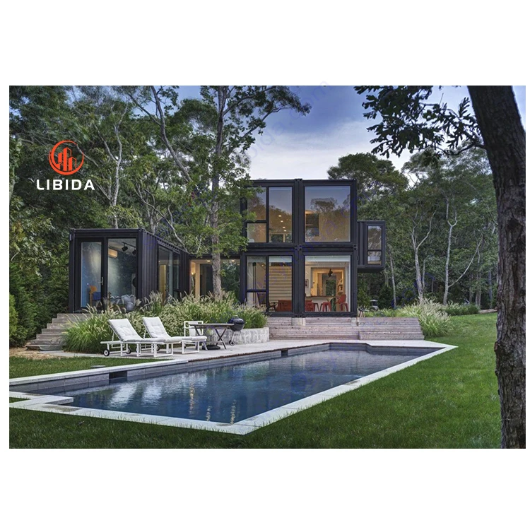 LIBIDA  prefab lowes modular portable flat pack australian standard homes prebuilt container house garage storage foldable house