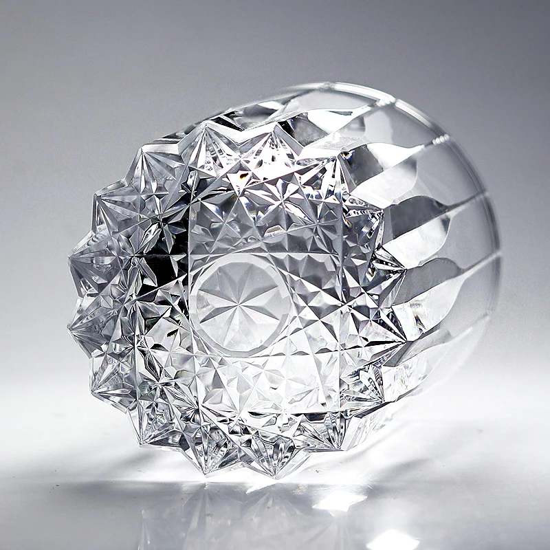 Cheap Price Lead Free Crystal Glass Whiskey Tumbler With Hand Engraving Kaleidoscopic Cocktail Glasses With Gift Box