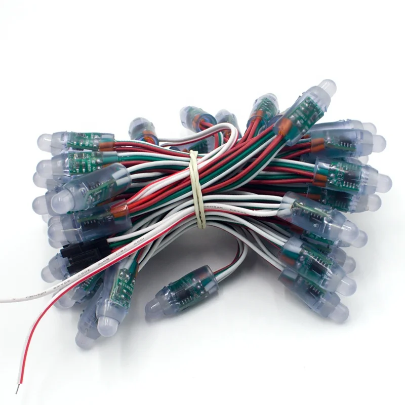 12 мм 50 светодиодов WS2811 IC полноцветный пиксельный светодиодный модуль DC 5 В вход IP68 водонепроницаемый RGB цвет цифровой пиксель