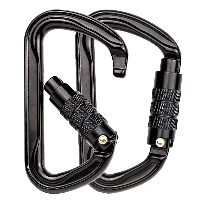 whoelse Custom New 30KN Aluminum Climbing Carabiner 3T Twist Locking Carabiner Hook For Fall Arrest