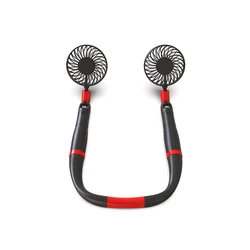 Small USB Personal Hand Free Leafless Neckband Lazy Hanging Fan, Necklace Cool Rechargeable Bladeless Mini Portable Neck Fan