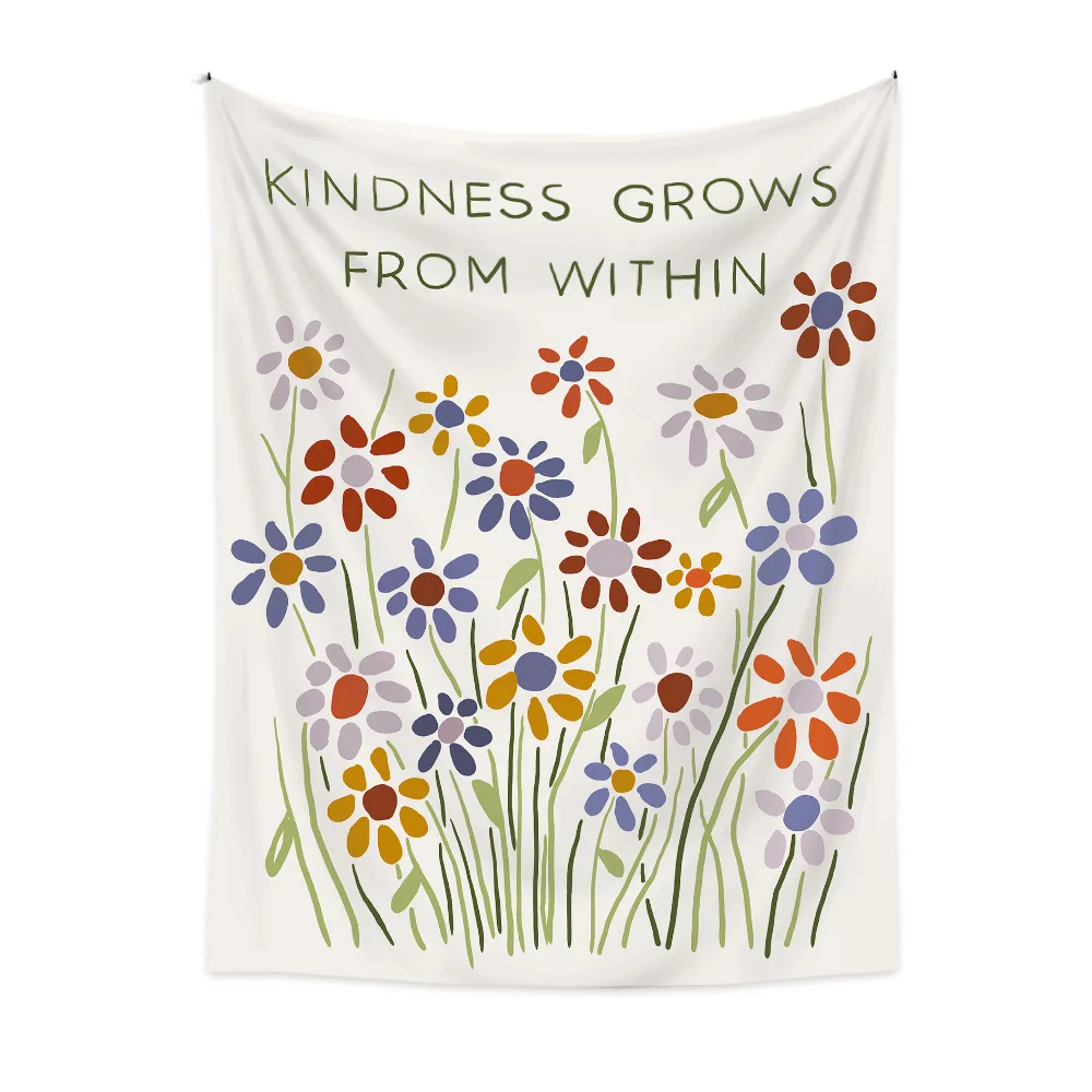 Bohemian Tapestry Ins Room Decoration Hanging Cloth Flower Tapestry Decoration Background Wall Cloth Tapestry Custom
