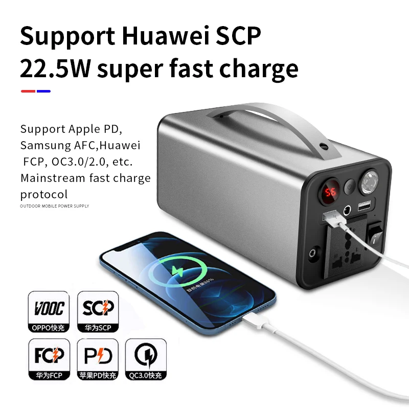 180W home portable battery power station laptop solar power station generator battery power bank