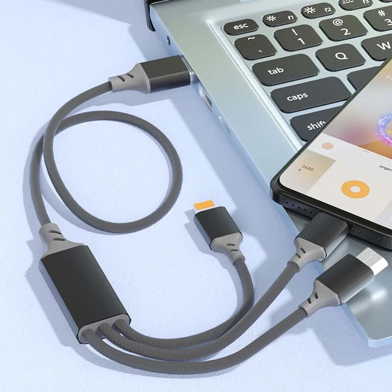 Custom 1 m 1.5 m 2 m USB 2.4 A kabel Fast Charging Type C Cable 3 in 1 Micro USB C Cables for Multi function