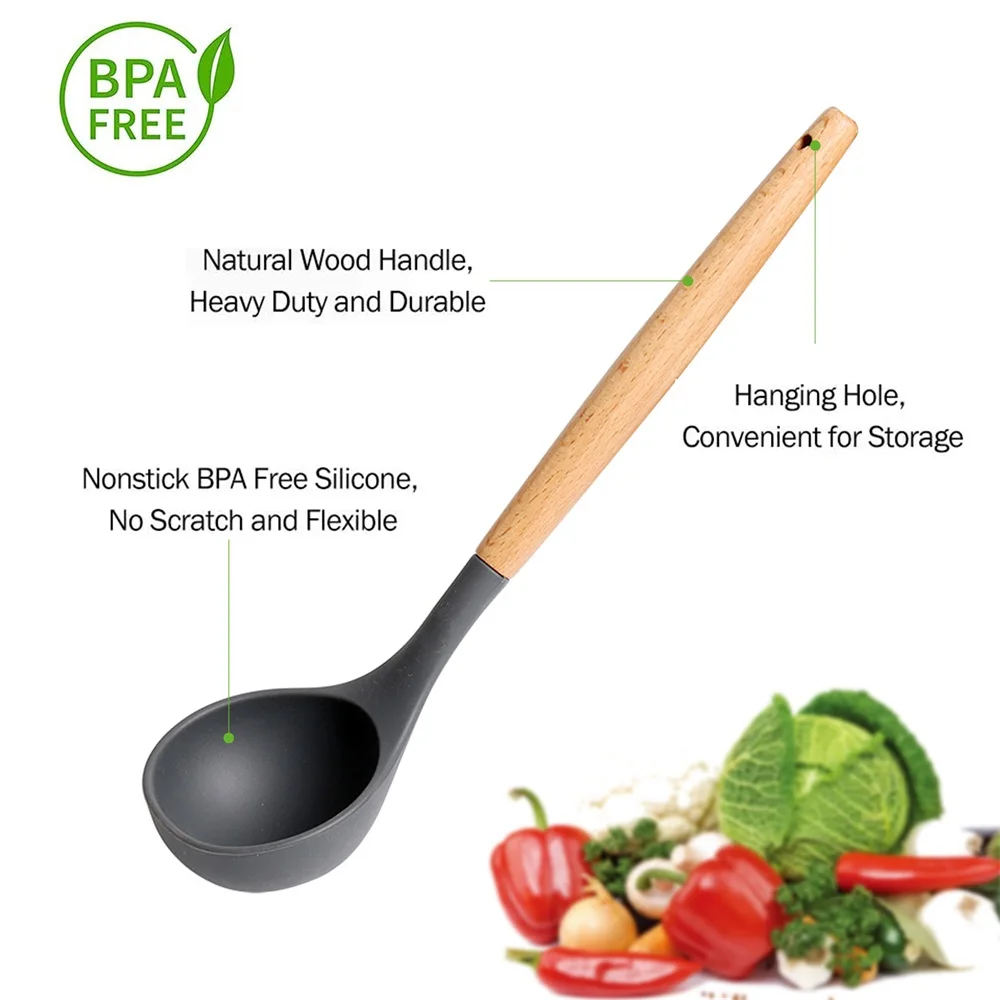 2 grey silicone utensil