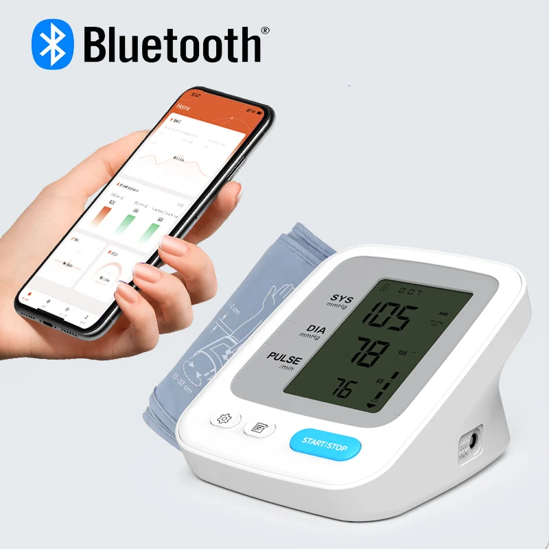 New bp monitor bluetooth arm type heart beat tensiometro-digital sphygmomanometer Upper Arm blood pressure monitor bluetooth