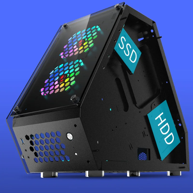 China manufacturer tempered glass computer case pc chassis casing gaming with custom logo