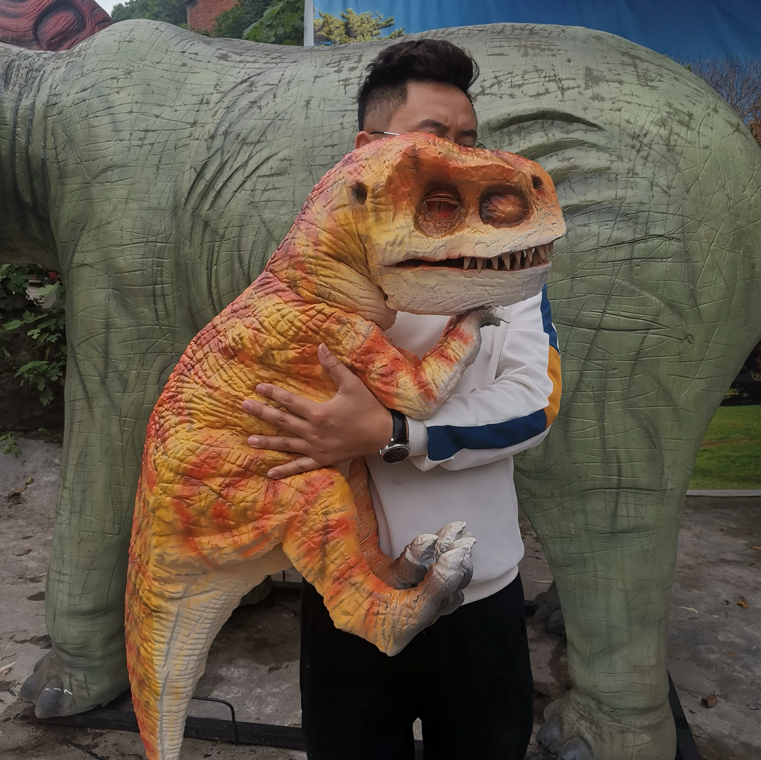 kids gift Realistic t-rex Baby Rubber Dinosaur Hand Puppet Toys