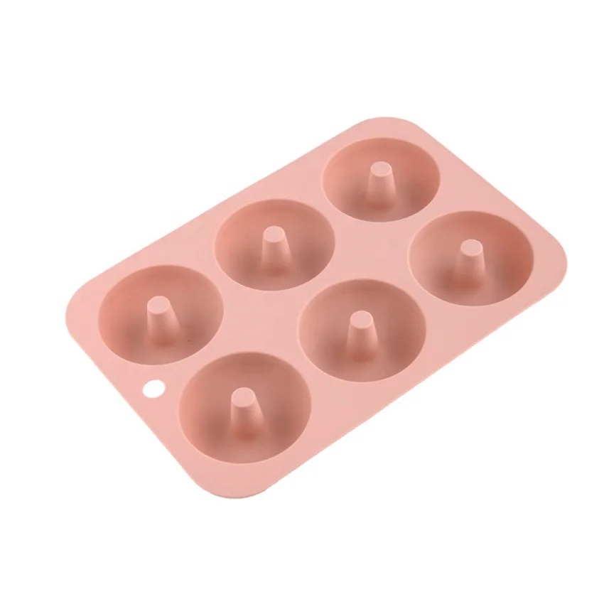 High Quality 6-Cavity Silicone Doughnut Mold Food Grade Carbon Steel Baking Pan With Square Shape for Cake and Muffin Pans