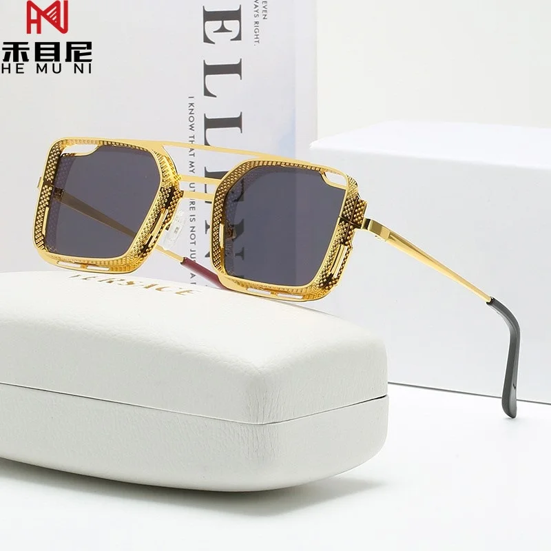 New Retro Metal Industrial Steampunk Polarized Sunglasses Children UV400 Optical Customizable Personalized Sunglasses 8290