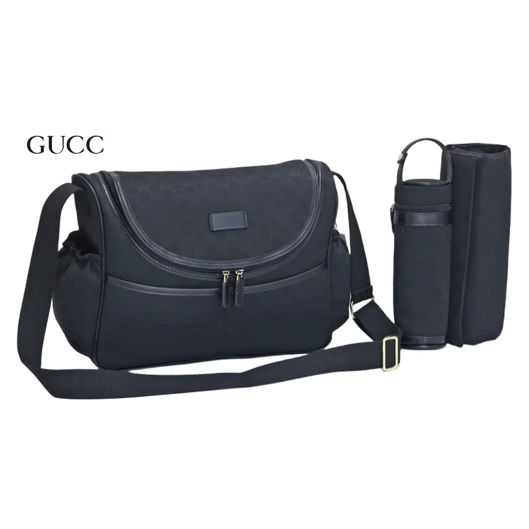 RUNTEN 2024 3 pieces per set of monogram printed multifunctional large capacity custom waterproof baby Mommy bed diaper bags