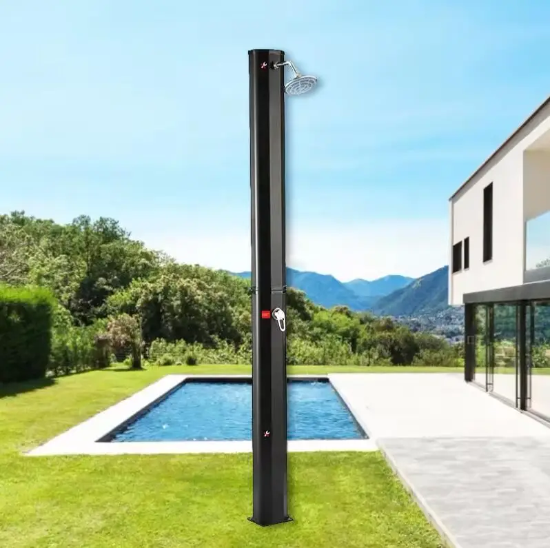 Deluxe Black Color 35L Solar Water Heater Shower Outdoor PVC Body Pool Garden Solar Shower