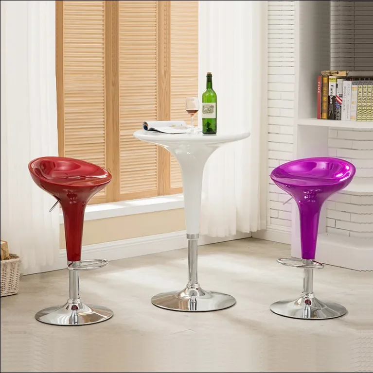 Restaurant Furniture Metal High Red Plastic Bar Chair Wholesale ABS Leather Bar Stool