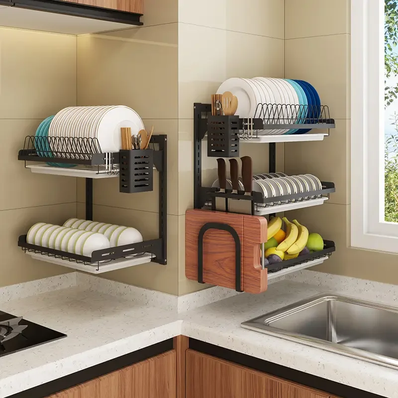Household Kitchen Storage Rack Multi-function Shelf Kitchen Storage Wall Kitchen Hanging Shelf Wall Shelves